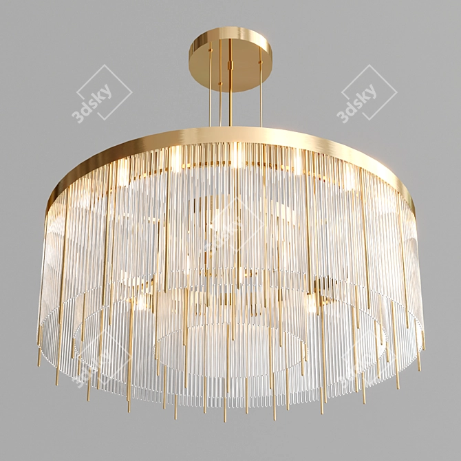 Elegant Brass Pendant Lamp: PHARO 3D model image 3