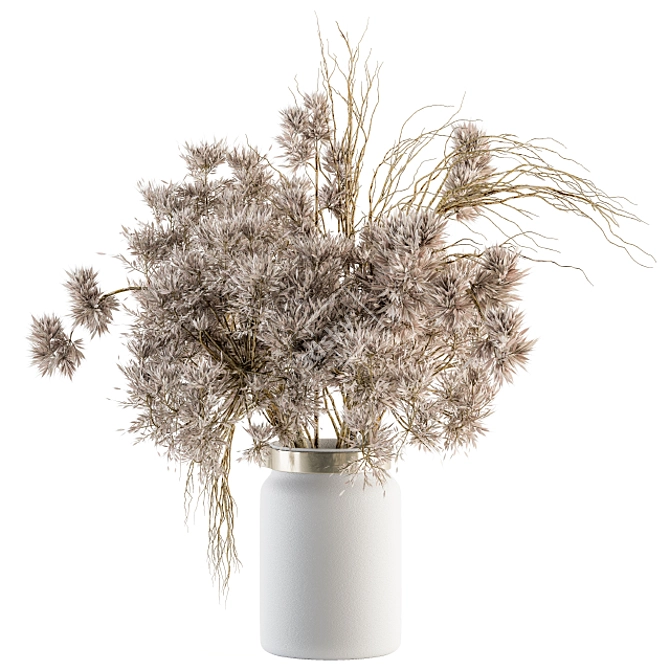 Nature's Elegance: Dried Floral Arrangement 3D model image 1