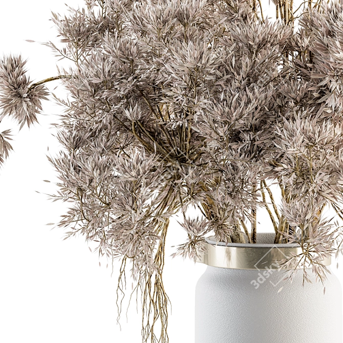 Nature's Elegance: Dried Floral Arrangement 3D model image 2