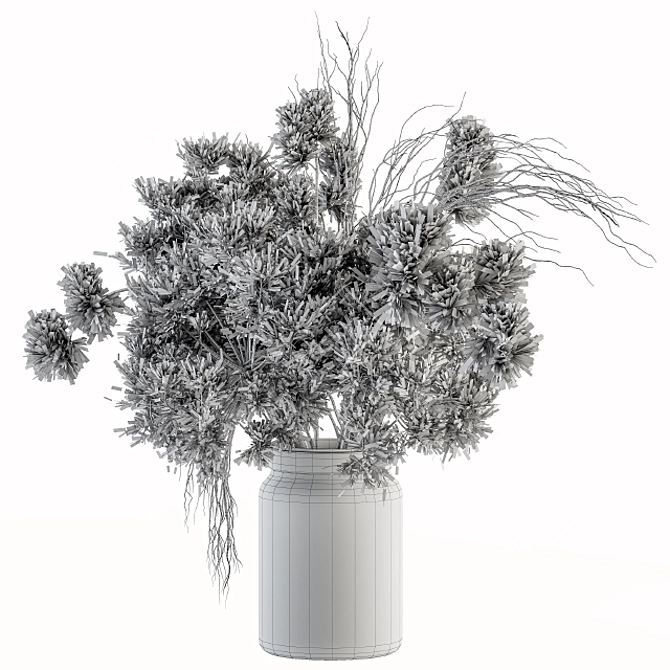 Nature's Elegance: Dried Floral Arrangement 3D model image 4