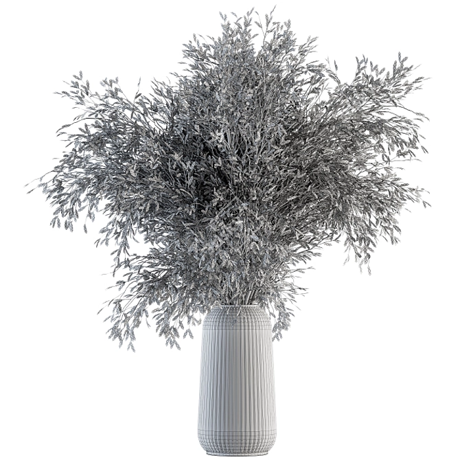 Elegant Dried Branch Bouquet 3D model image 4