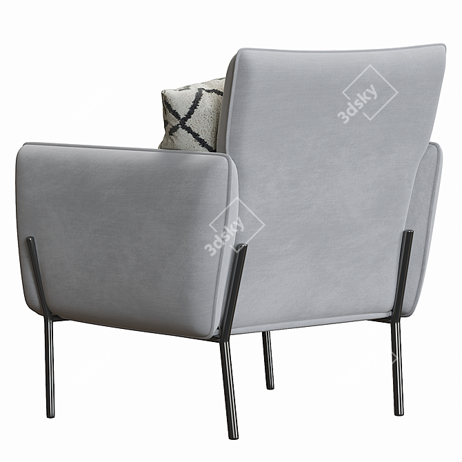 Modern White Accent Chair 3D model image 4