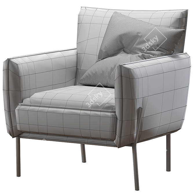Modern White Accent Chair 3D model image 5