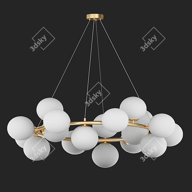 Milky Dream: Modern Ring Chandelier 3D model image 1