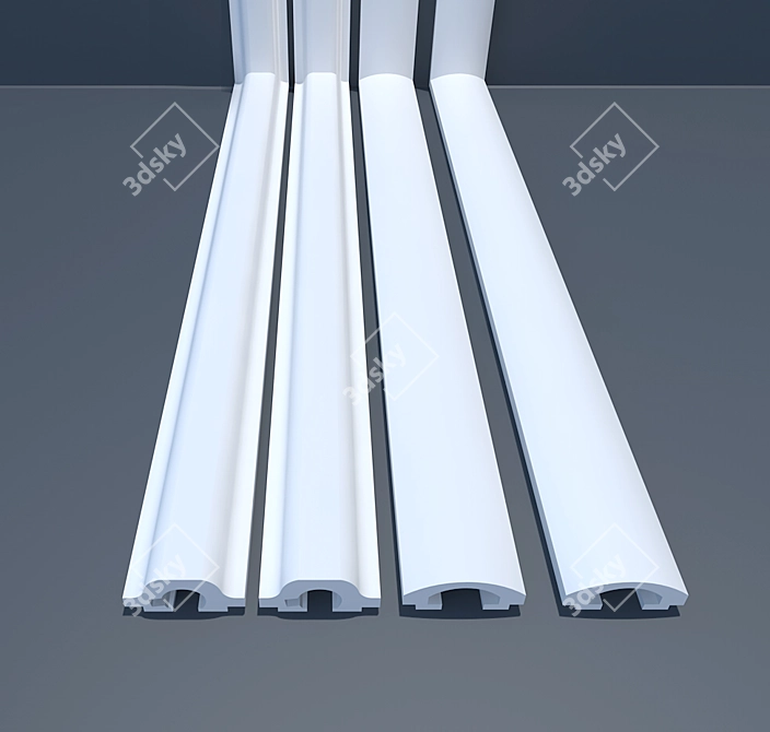 Stylish Recessed Ceiling Moldings 3D model image 4