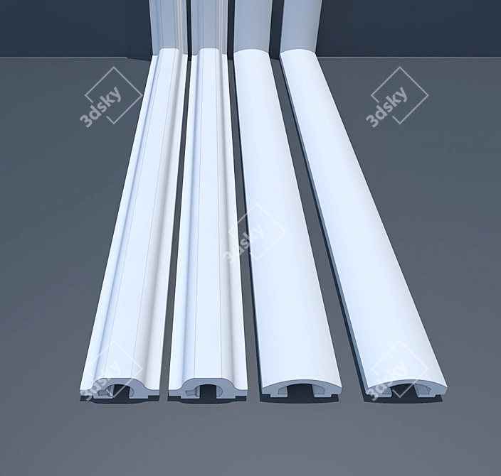 Stylish Recessed Ceiling Moldings 3D model image 6