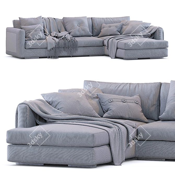 Luxury Flexform Leather Sofa: Magnum 3D model image 5