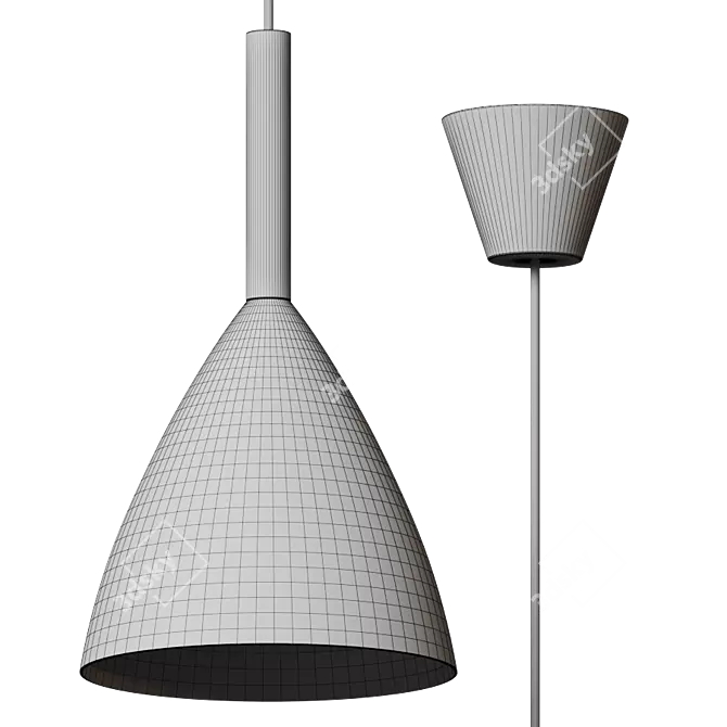 Minimalist Kitchen Pendant - 200mm 3D model image 1