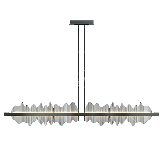 Elegant Steel Chandelier 3D model image 3