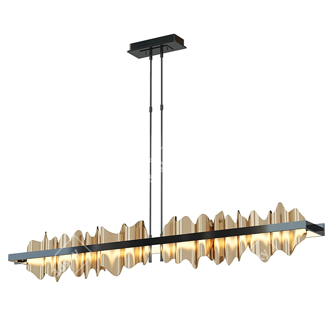 Elegant Steel Chandelier 3D model image 4