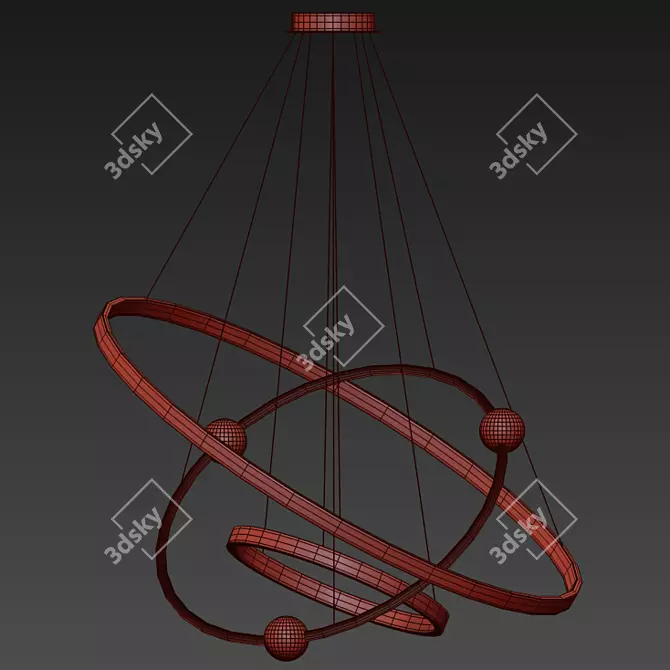 Elegant Embrace: Ring Chandelier 3D model image 2