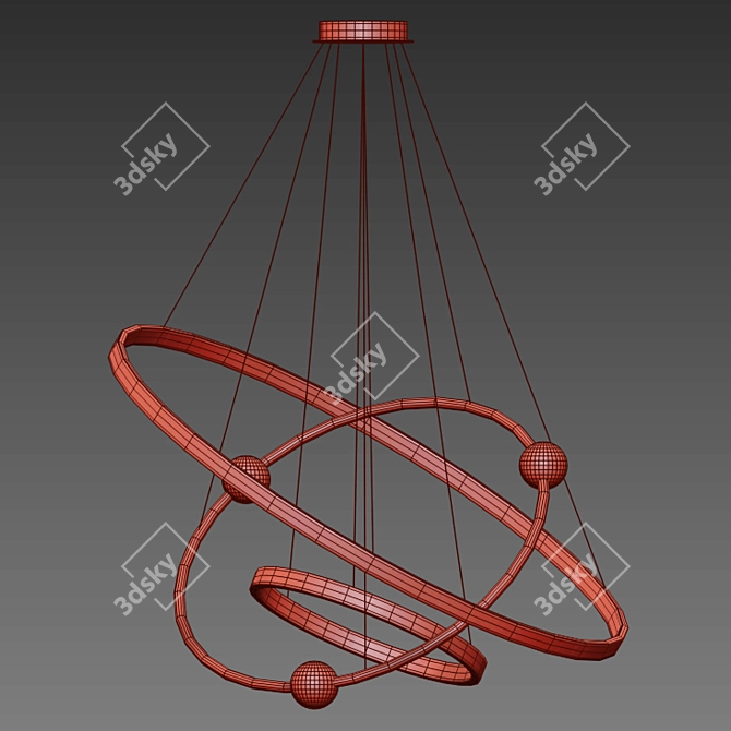 Elegant Embrace: Ring Chandelier 3D model image 3