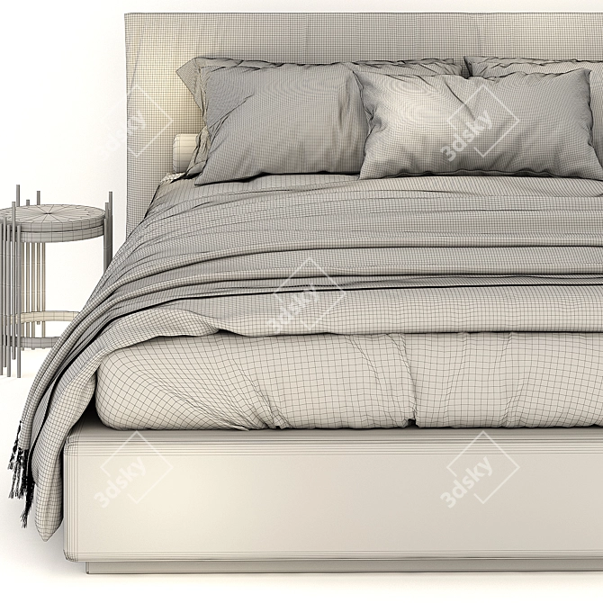 Meridiani Scott Bed 1 - Modern Designer Piece 3D model image 7