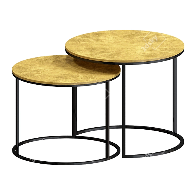 Elegant Marbled Nesting Tables 3D model image 2