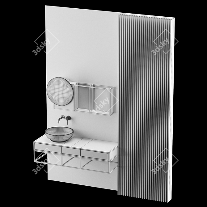Modern Gray Bathroom Design 3D model image 5