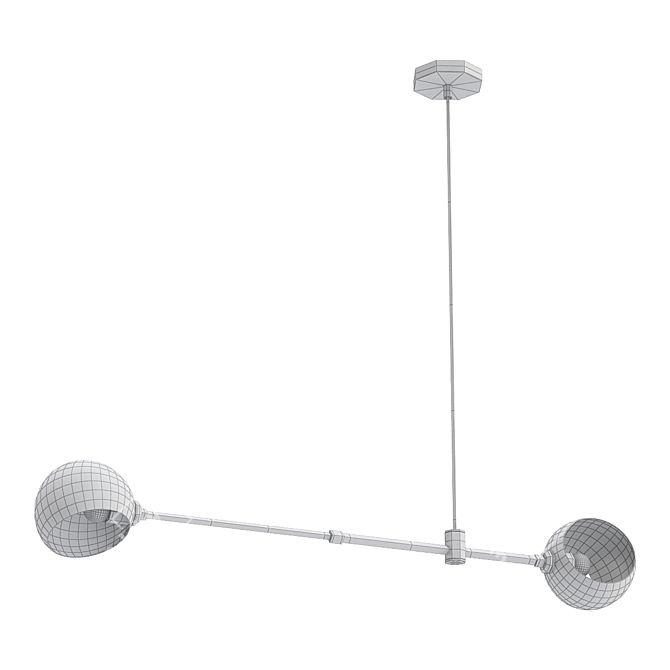 Modern Ceiling Lamp with 2 Shades 3D model image 2