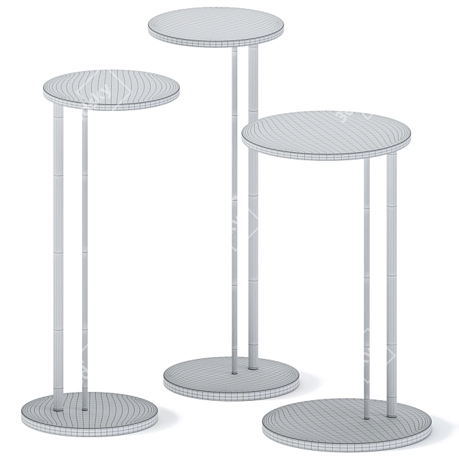 Sleek Sting Brushed Side Table 3D model image 3