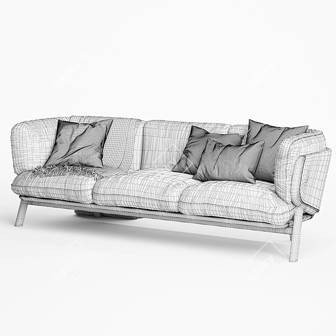 Stanley Luxe 3-Seater Sofa 3D model image 6