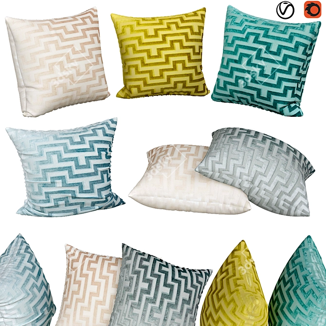 Luxury Decorative Pillows | No. 075 3D model image 1