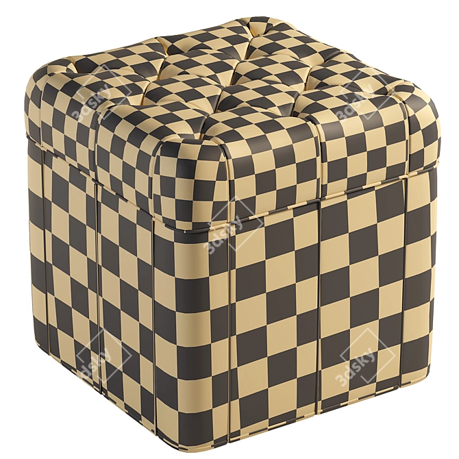 Classic Style Textured Pouf 3D model image 4