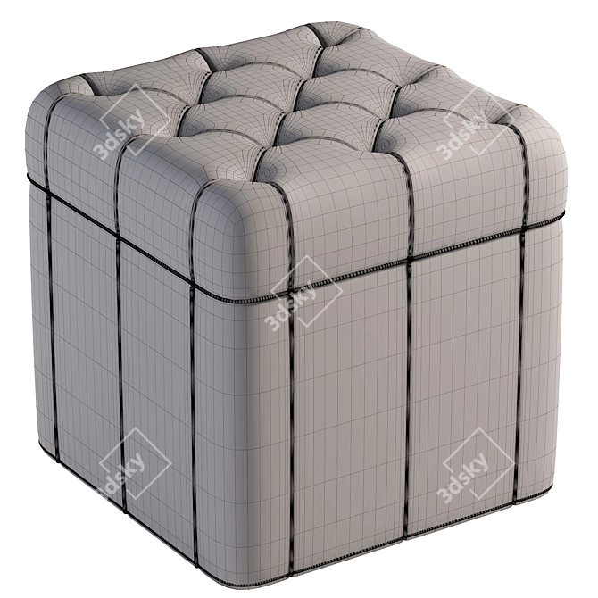 Classic Style Textured Pouf 3D model image 5