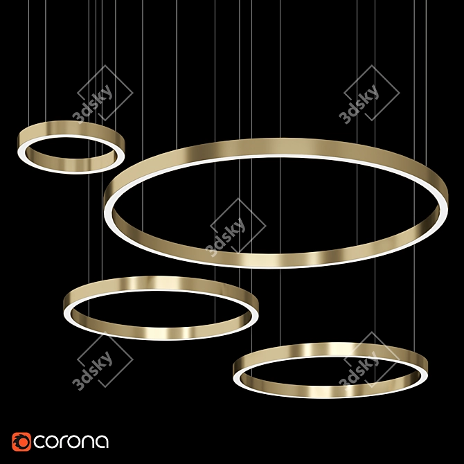 Euroluce Profile Aluminum Pendant Light: Sleek and Stylish 3D model image 1