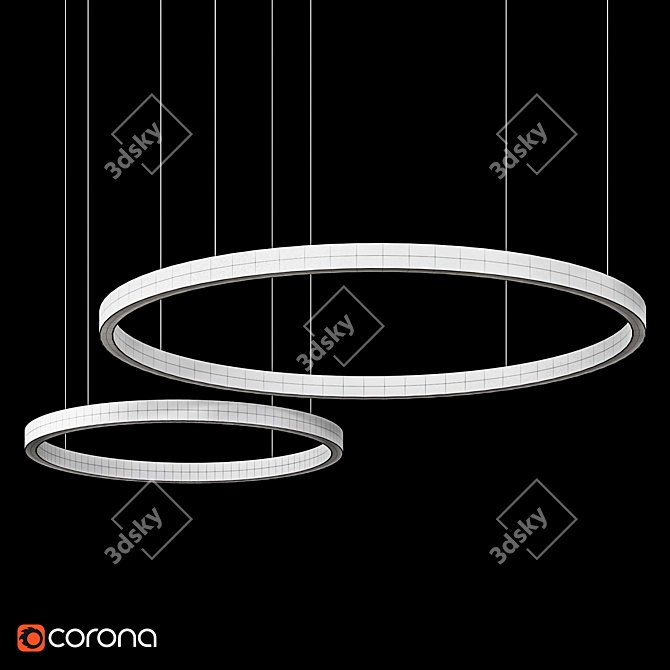 Euroluce Profile Aluminum Pendant Light: Sleek and Stylish 3D model image 4