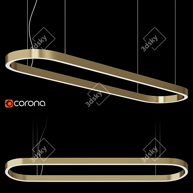 Euroluce Profile Oval Hanging Lamp 3D model image 1