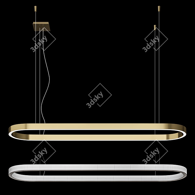 Euroluce Profile Oval Hanging Lamp 3D model image 2