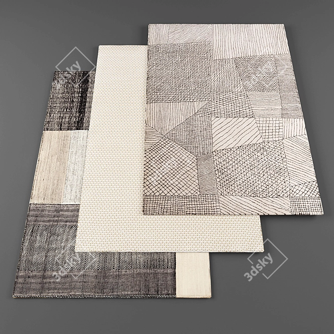 Modern High-Resolution Rugs - Set of 4 3D model image 1