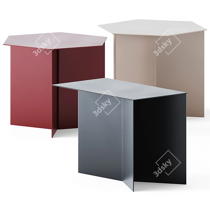 Sleek Slit Coffee Tables 3D model image 1