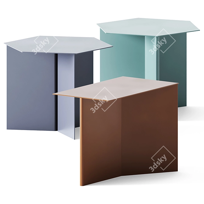 Sleek Slit Coffee Tables 3D model image 2