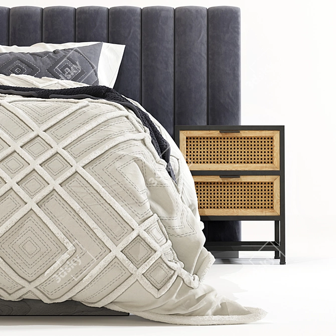 Luxury Linen House Bed Set 3D model image 3