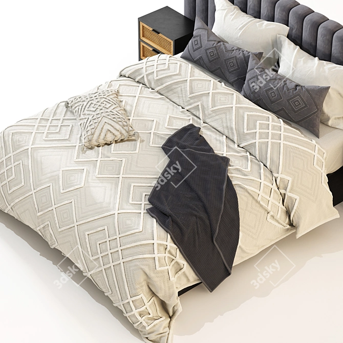 Luxury Linen House Bed Set 3D model image 4