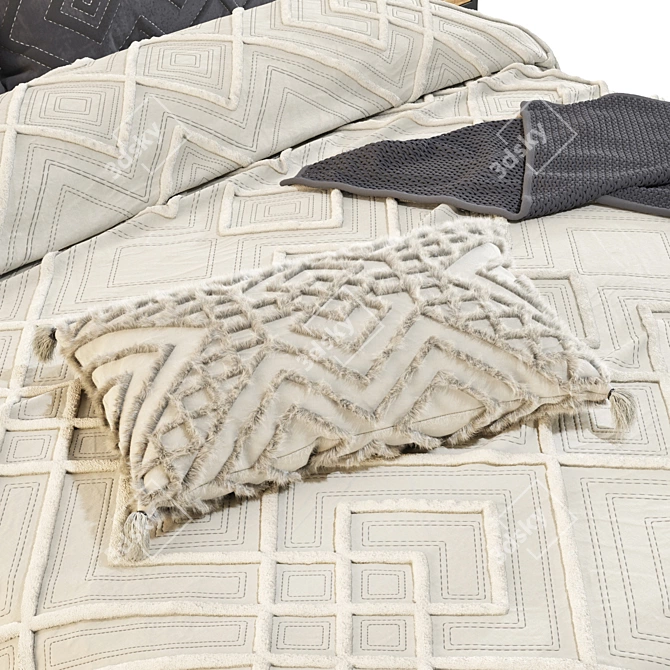 Luxury Linen House Bed Set 3D model image 5