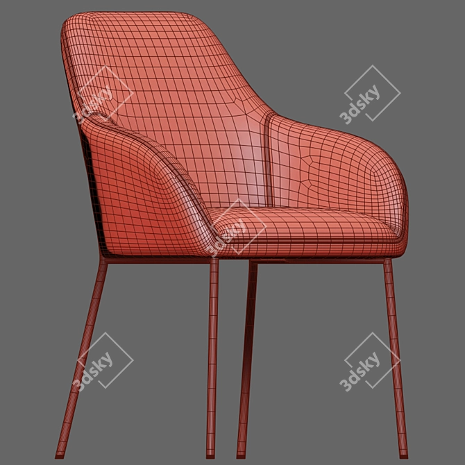 Modern Daniella Strip Dining Chair 3D model image 5