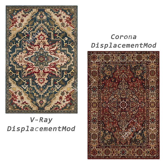 Versatile Set of 6 Rugs - VRayFur, VRayDisplacementMod, CoronaDisplacementMod 3D model image 2