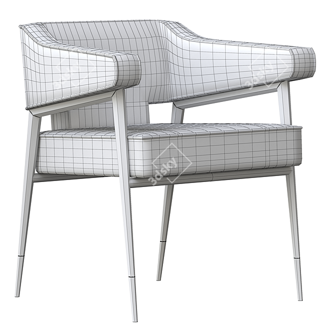 Elegant Derome Dining Arm Chair 3D model image 4