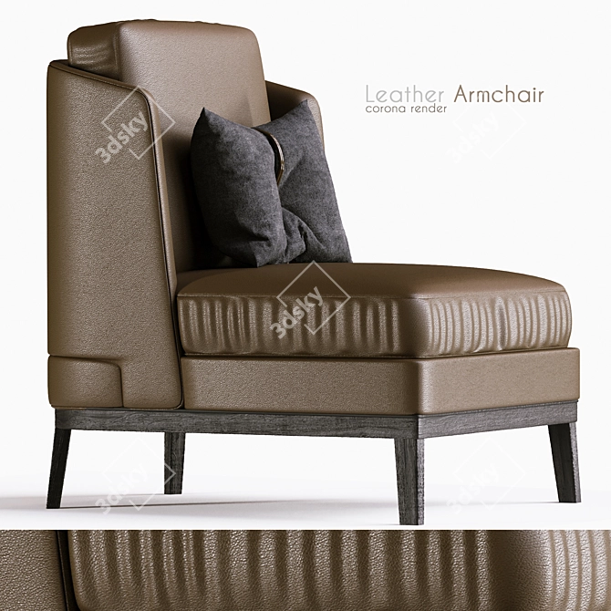 Luxury Leather Armchair: Corona Render 5 & 3DSMax 2014 3D model image 1