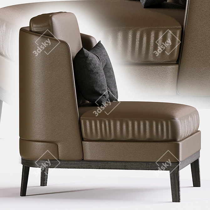 Luxury Leather Armchair: Corona Render 5 & 3DSMax 2014 3D model image 2
