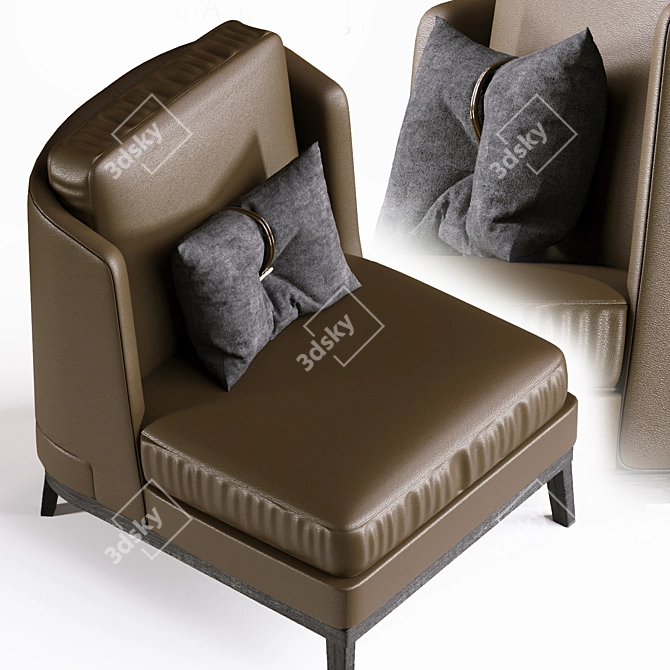 Luxury Leather Armchair: Corona Render 5 & 3DSMax 2014 3D model image 3