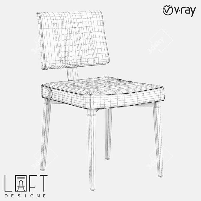 LoftDesigne 2879 Model Metal Chair 3D model image 2