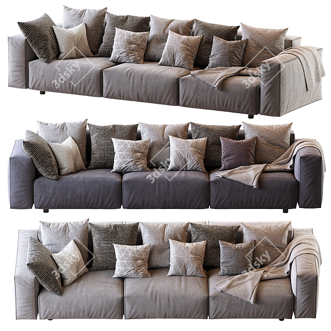 Hills 2013 Sofa: Stylish Comfort for Your Space 3D model image 1