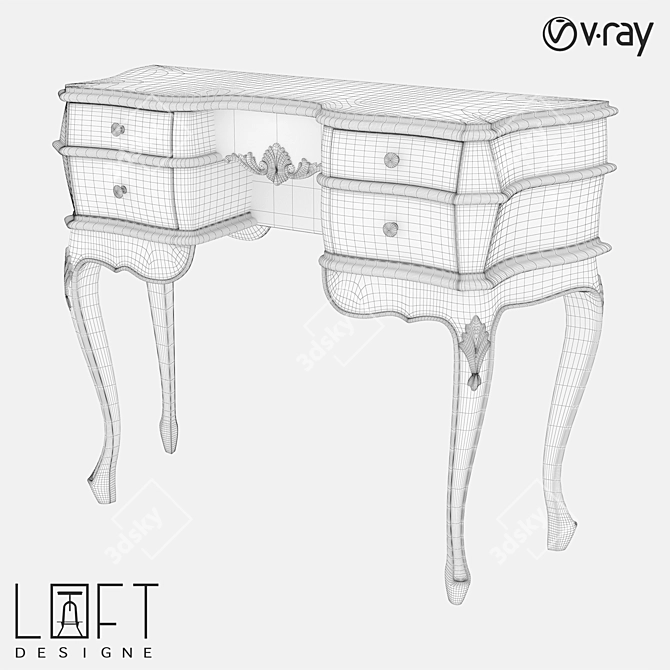 Vintage Wood Table: LoftDesigne 6541 3D model image 2