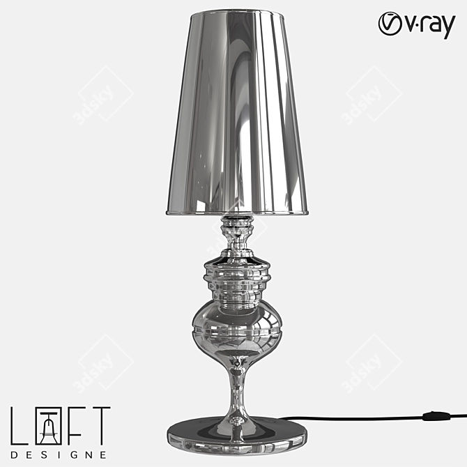 Industrial Metal Table Lamp 3D model image 1