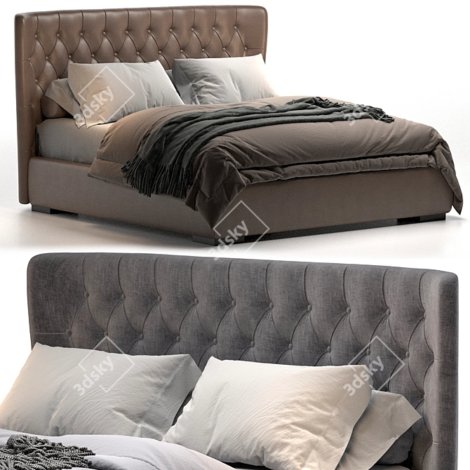 Elegant Lauren Bed - Storage & Style 3D model image 1