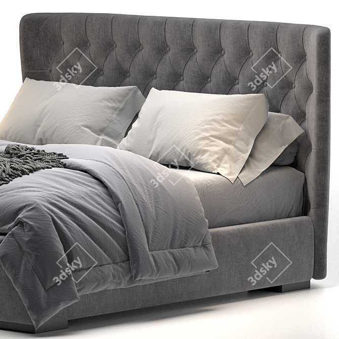 Elegant Lauren Bed - Storage & Style 3D model image 4