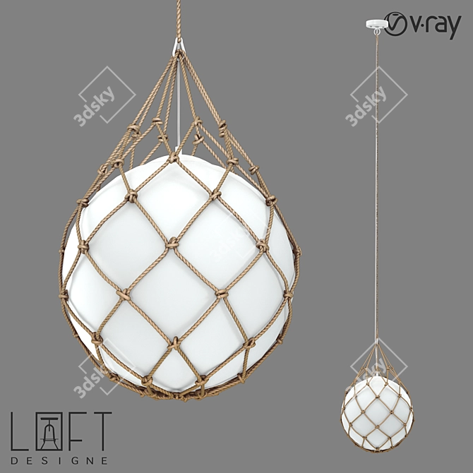 Industrial Rope Pendant Light 3D model image 1