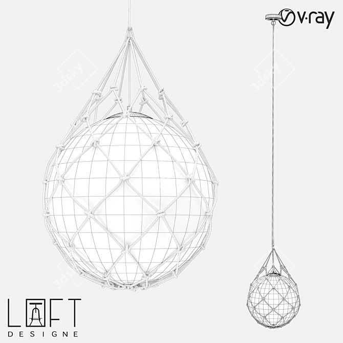 Industrial Rope Pendant Light 3D model image 2