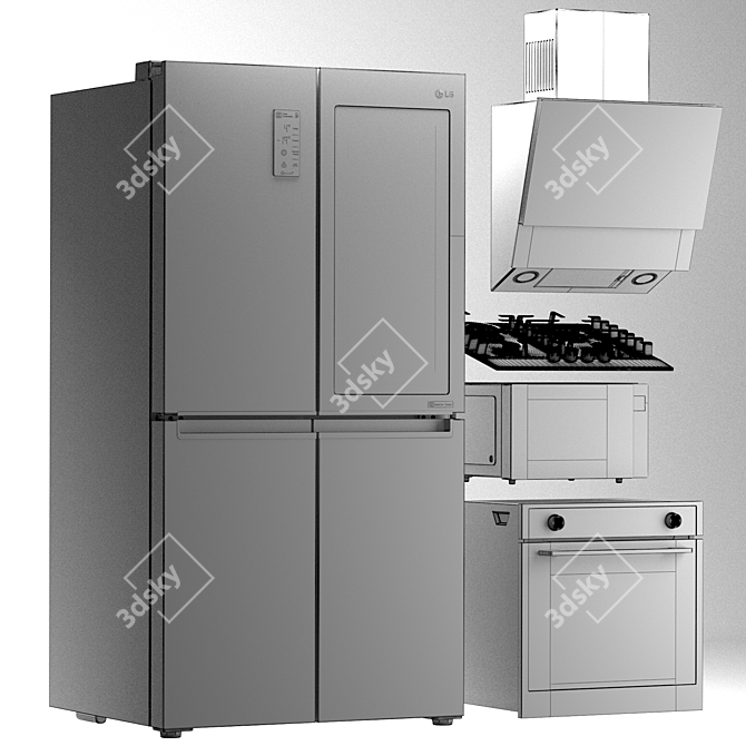 LG Kitchen Appliance Set 3D model image 11